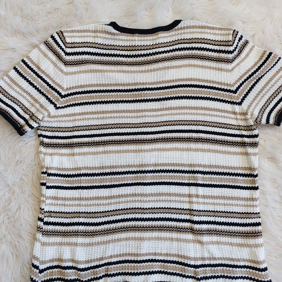 Alfred Dunner Women's 100% Cotton Brown Black Stripped Knitted Cardigan Size 2X - Picture 3 of 7